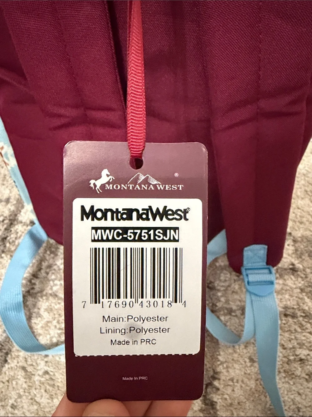 Montana West Light Blue Aztec Pattern Backpack with Burgundy Logo Patch